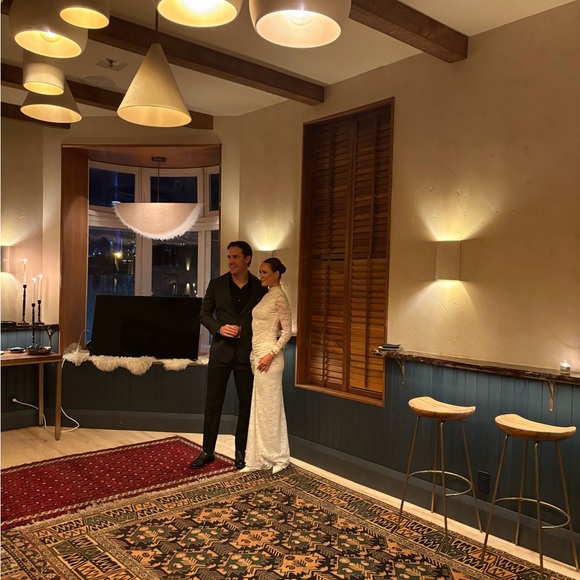 Ronny Kobo Collection Cream Lace Long Sleeve Dress - Picture 2 of 3